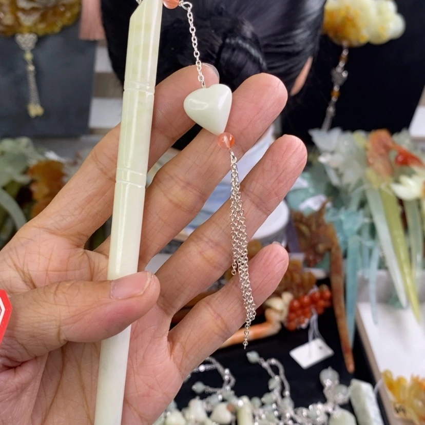 【闪购商品】岫玉发饰未镶嵌发簪