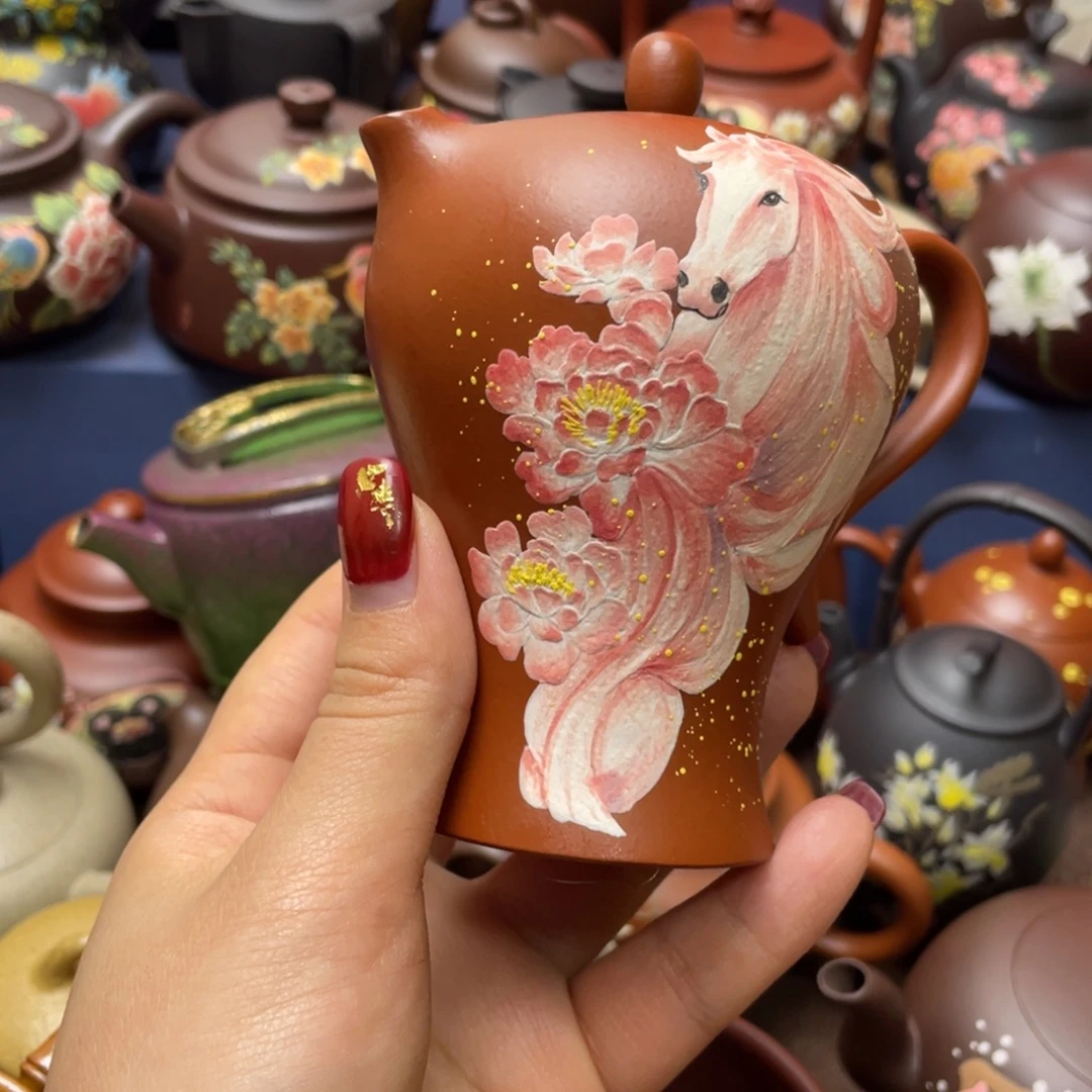 刀***馬红泥茶杯紫砂主人杯150cc