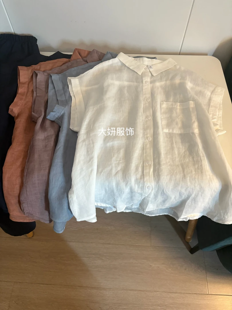 翻领衬衫！100%苎麻！夏季超凉快气质款文艺风衬衫66198