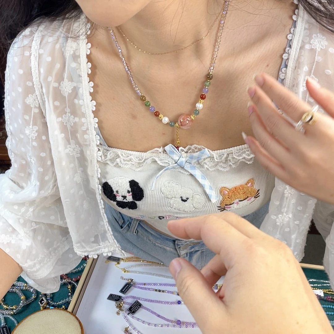 水晶手链银S925镀金镶嵌