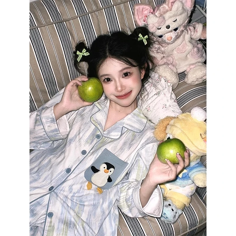 2025春季新款家居服套装大码宽松学生可外穿卡通睡衣ins可爱慵懒