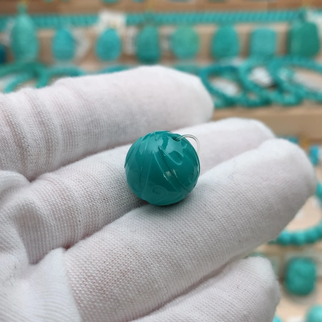 绿松石未镶嵌珠宝奇石14.5mm