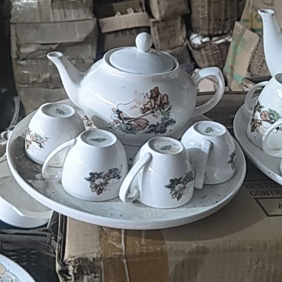 瓷库存微瑕三打白骨精多孔茶壶一套容量800