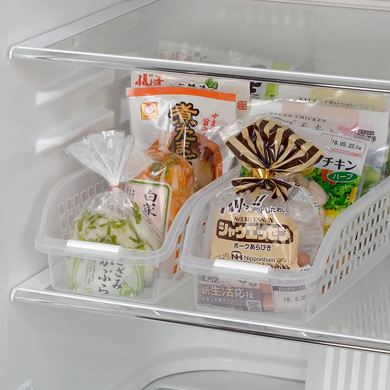 利快日本进口冰箱收纳盒家用透明冰箱收纳盒分格抽屉式零食收纳盒