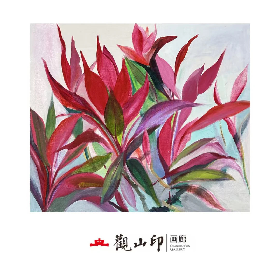 L原创手绘风景丙烯画61x50cm花卉作品1305