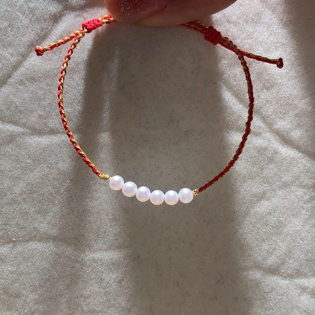 18K金镶嵌手绳淡水珍珠大气款