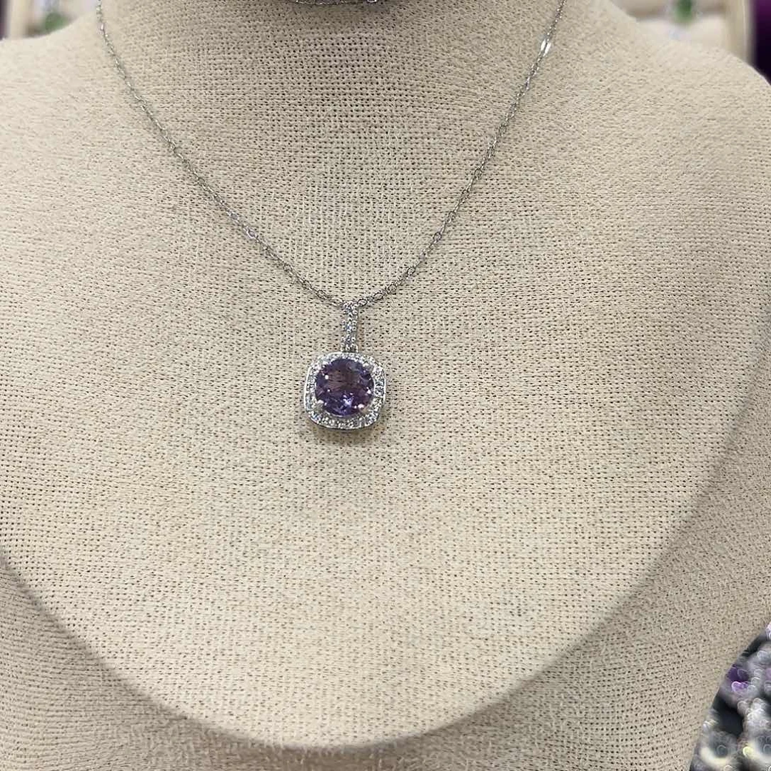 早***婆颈饰银S925镶嵌紫晶