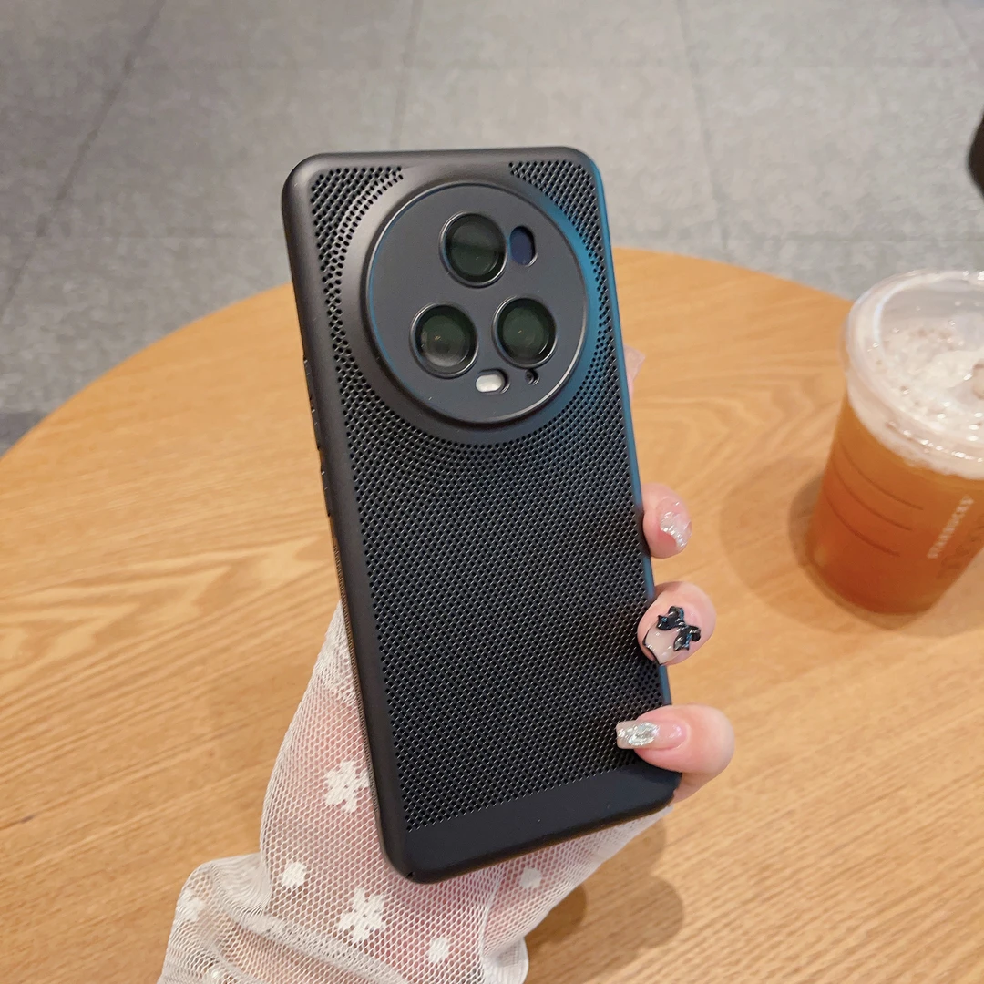 适用于荣耀Magic5/Pro手机壳镂空网孔全包散热简约磨砂