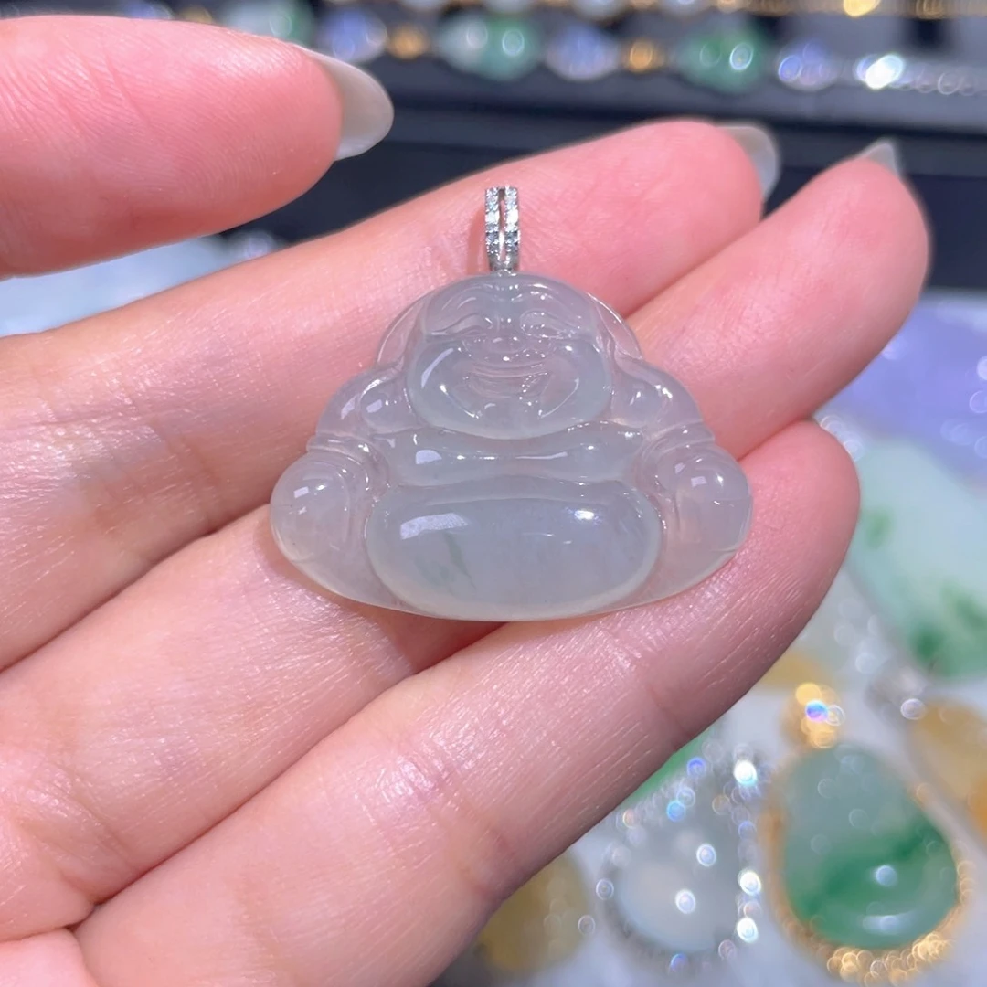颈饰18K金镶嵌翡翠翡翠