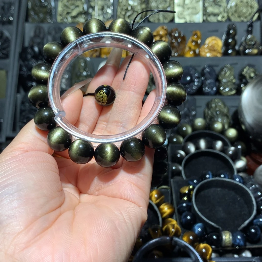未镶嵌黑曜岩手链花**洲定制