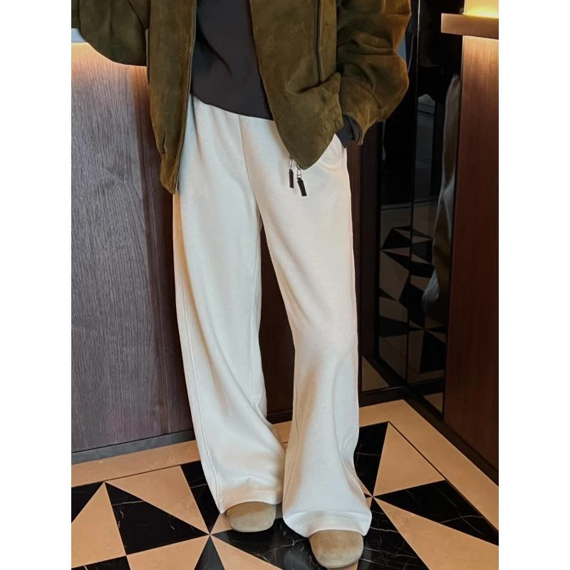 超绝松弛感全松紧腰羊毛直筒裤 03169