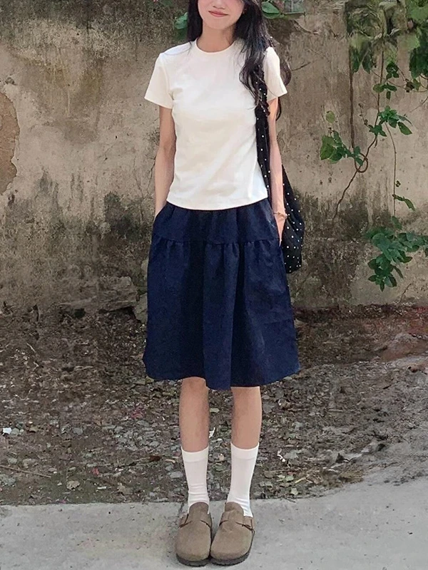 速干工装裙女款小个子半身裙大码胖mm高腰热辣bf遮肉短裙半身裙