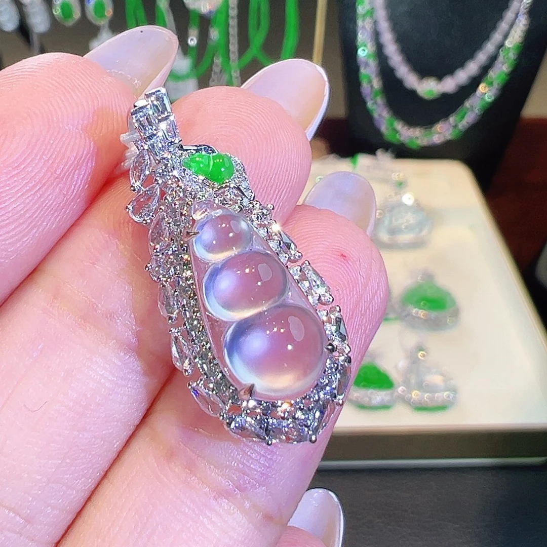 翡翠18K金镶嵌吊坠(不含链)翡翠