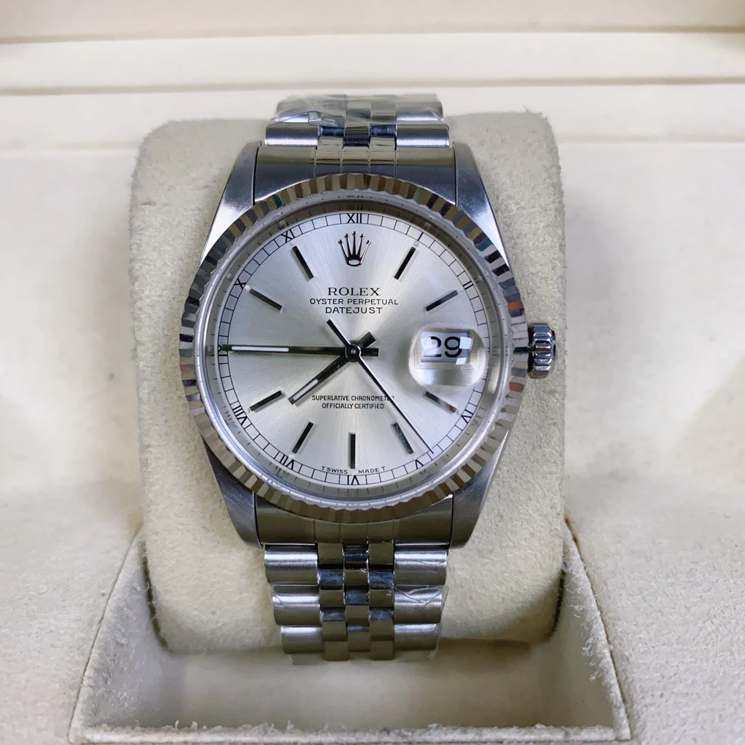 99新 Rolex/劳力士  日志/36mm/银盘轨道圈/原盘/25947/大扣钢