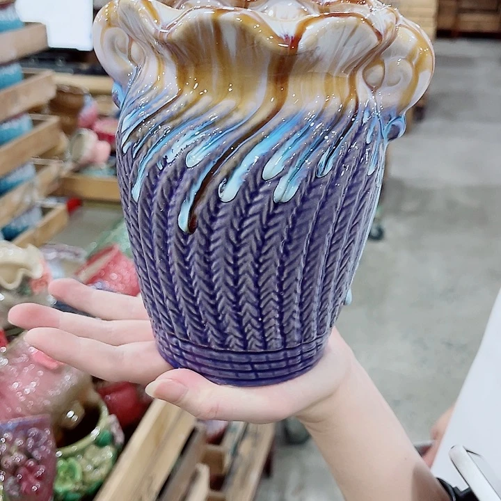 有孔，凑10元包邮陶瓷花盆发货！