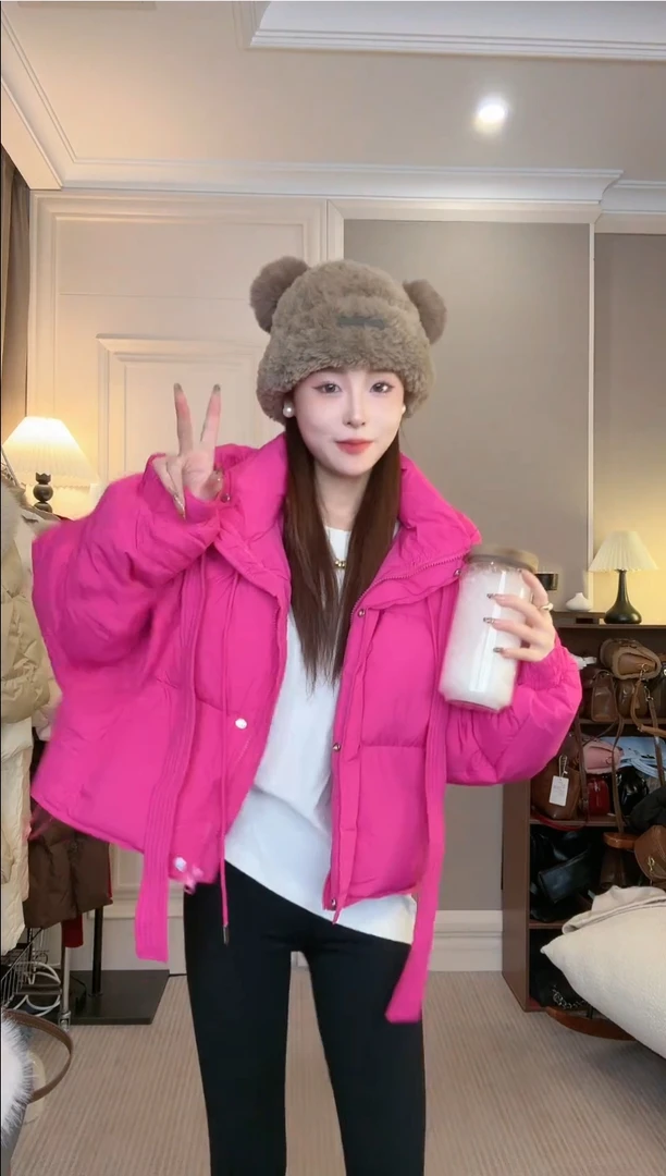 2025款白鸭绒羽绒服女短款显瘦百搭韩版ins冬季宽松（新做新货）