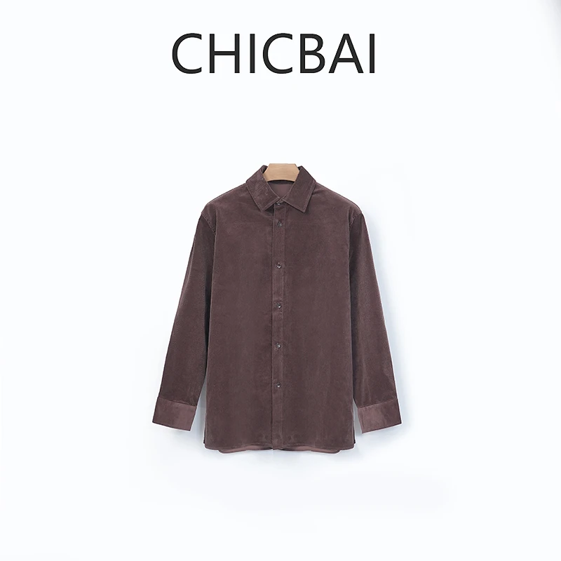 CHICBAI 复古美拉德灯芯绒时髦搭配衬衫S4208
