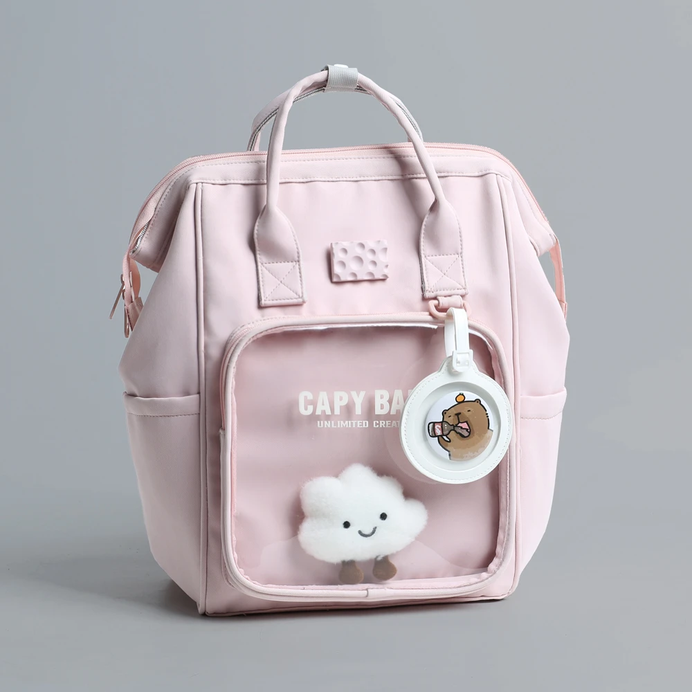 原创多功能日系大容量痛包女双肩母婴包宝妈带娃外出游必备妈咪包