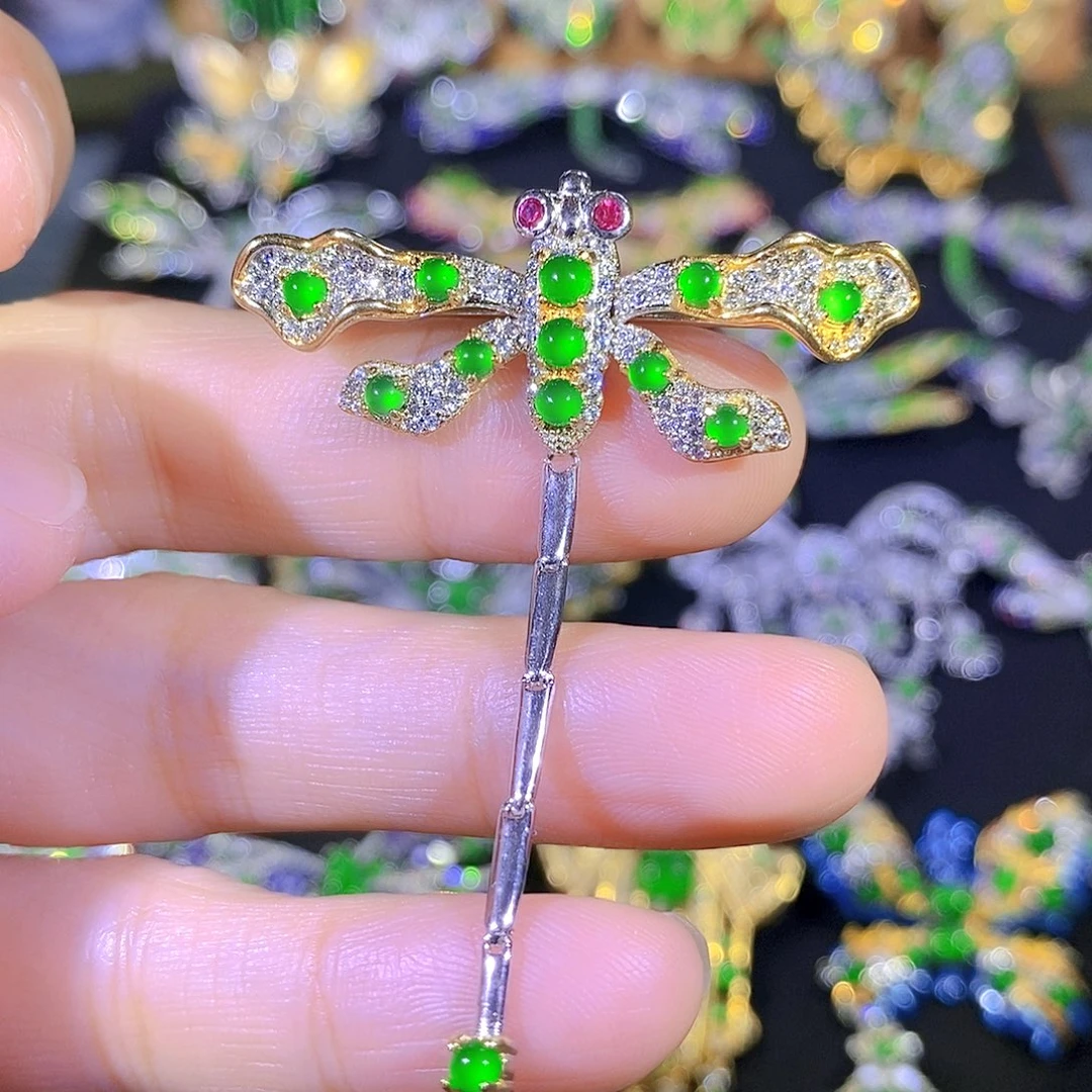 吊坠(不含链)银S925镶嵌翡翠