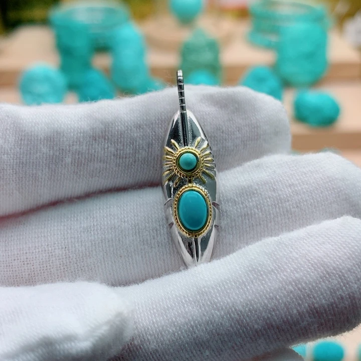 绿松石银S925镶嵌配饰