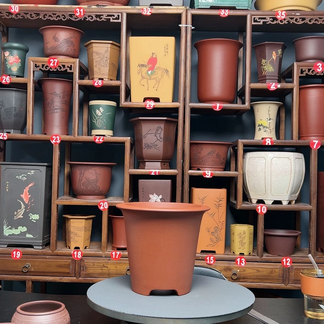 紫砂花盆一*人紫砂花盆