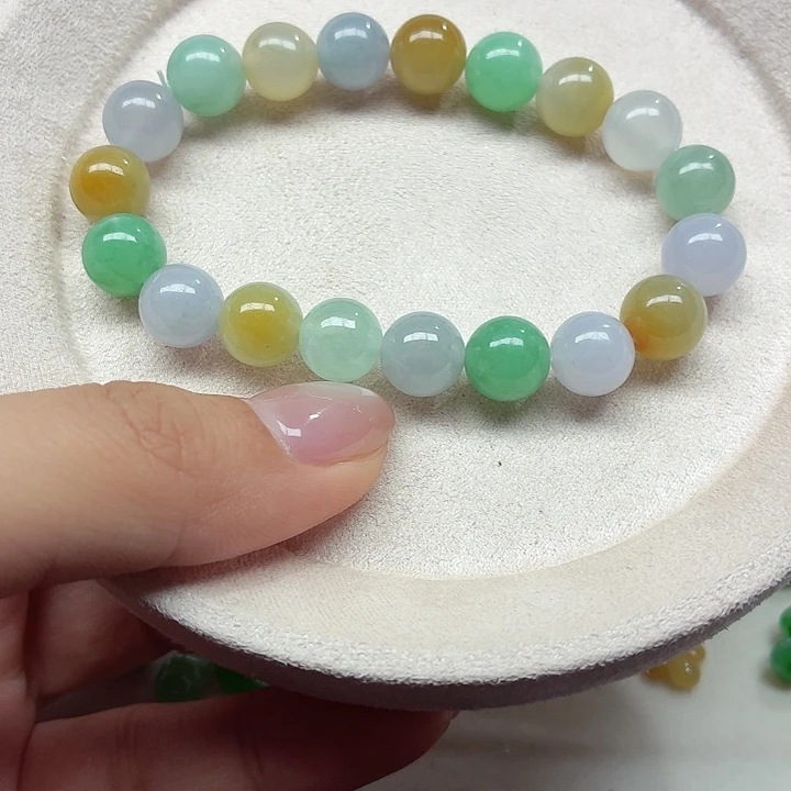 翡翠未镶嵌手链天然缅甸翡翠A货卡10