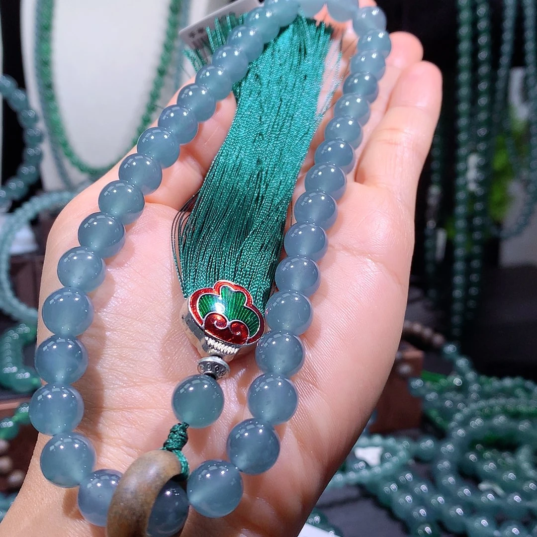 翡翠未镶嵌手链天然a货翡翠手持10mm