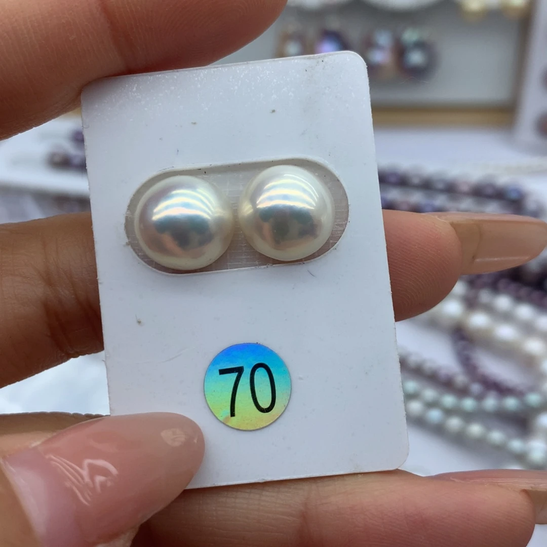 春***-淡水珍珠耳饰银S925镶嵌