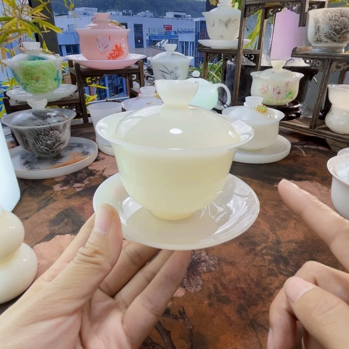 冰晶璞玉釉烧三才元宝