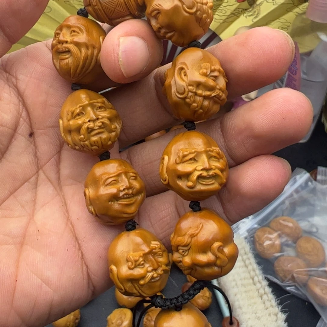 橄榄核手串/手链返油铁盒虚派十八罗汉