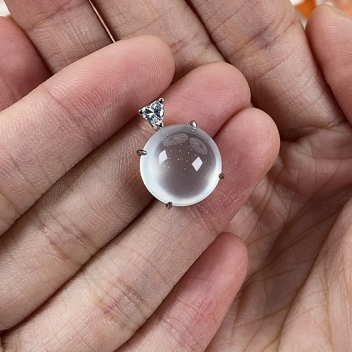 石英质玉银S925镶嵌颈饰
