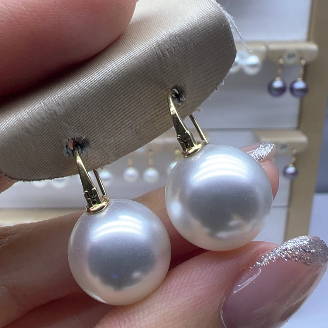 18K金镶嵌淡水珍珠耳饰