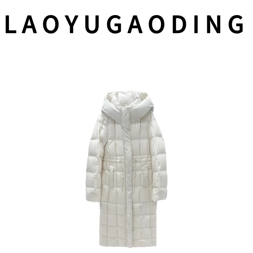 【LAOYUGAODING】高品质-007韩版收腰显瘦轻薄过膝羽绒服