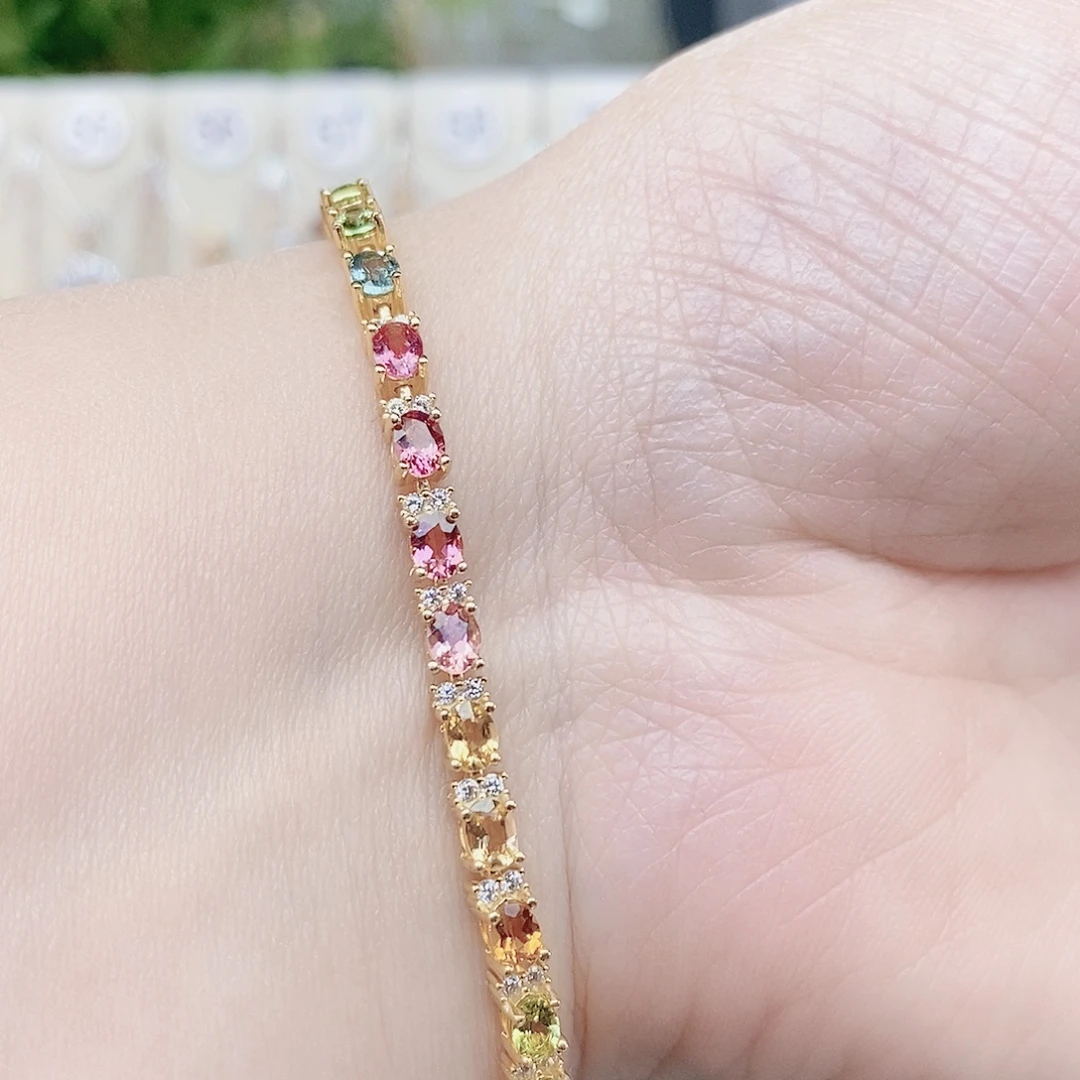 碧玺手链银S925镶嵌