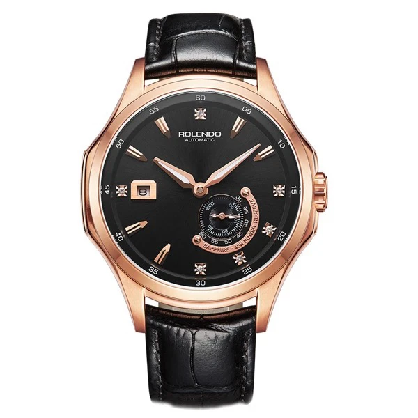 ROLENDOR/罗兰度机械腕表RG7027下方上圆两针半经典男款防水