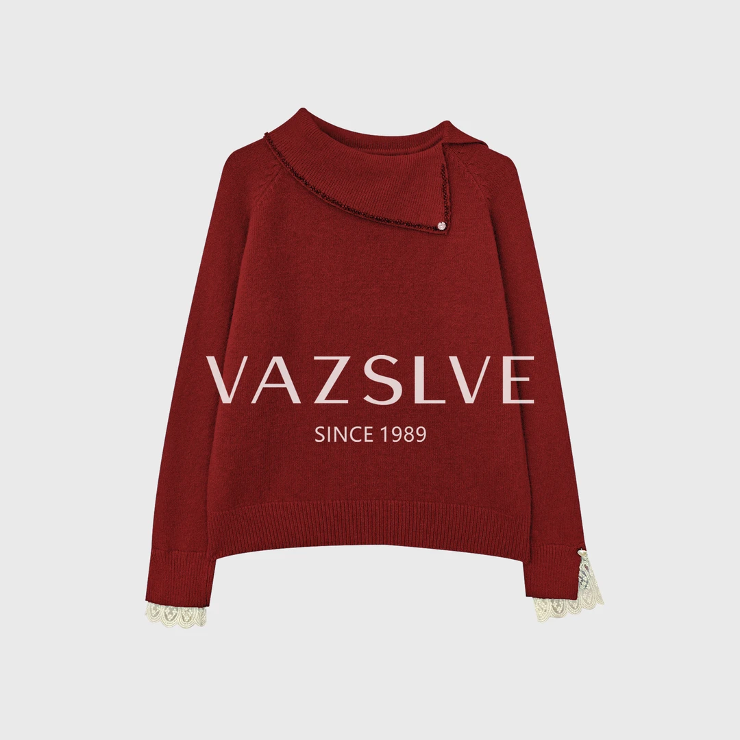 【VAZSLVE/全新奢品】捡漏秋冬设计师重工烫钻时尚毛衣MY5194
