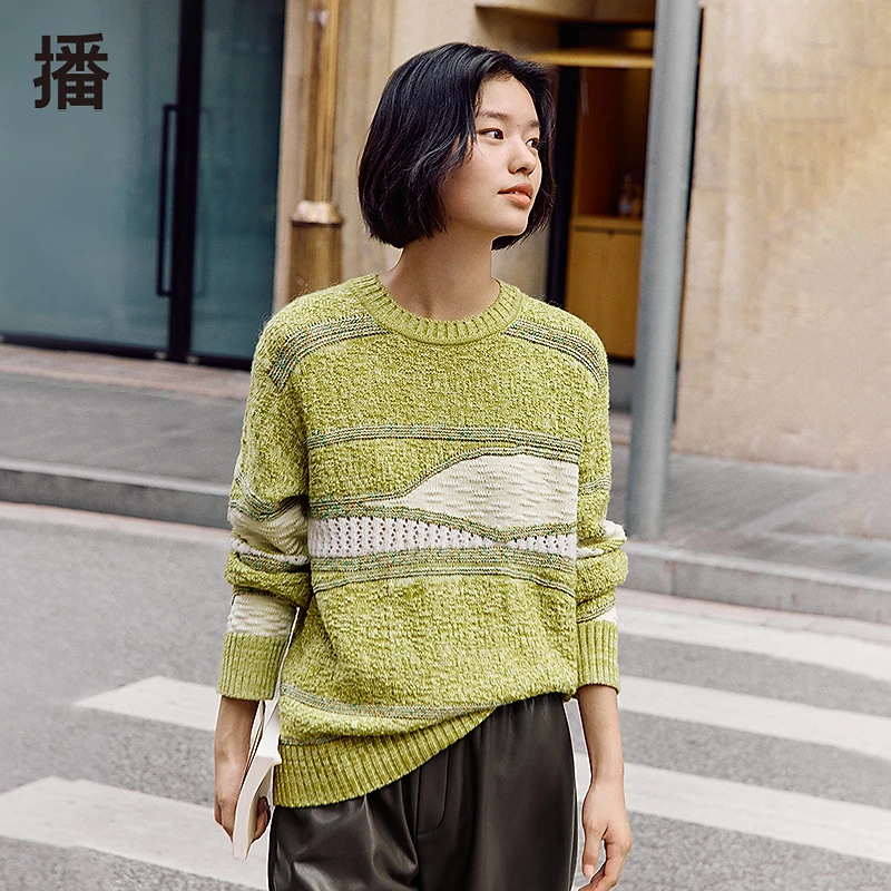 3035【赵老板专属】播秋冬宽松罗纹圆领毛衫BDR3SD3035