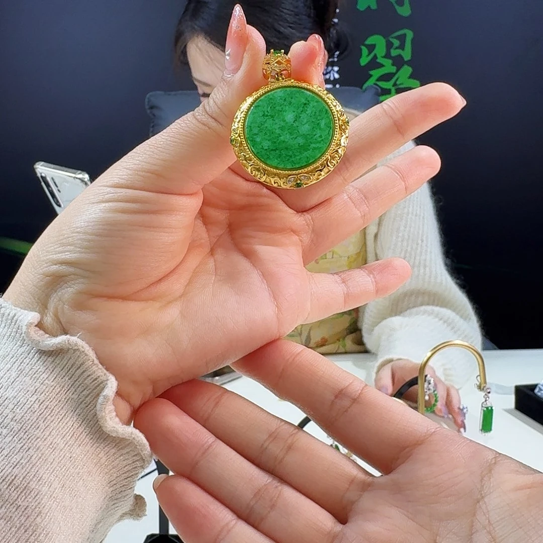 翡翠吊坠(不含链)银S925镶嵌925镶嵌