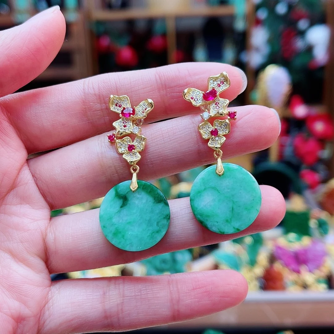 合金翡翠耳饰48小时鉴赏期1