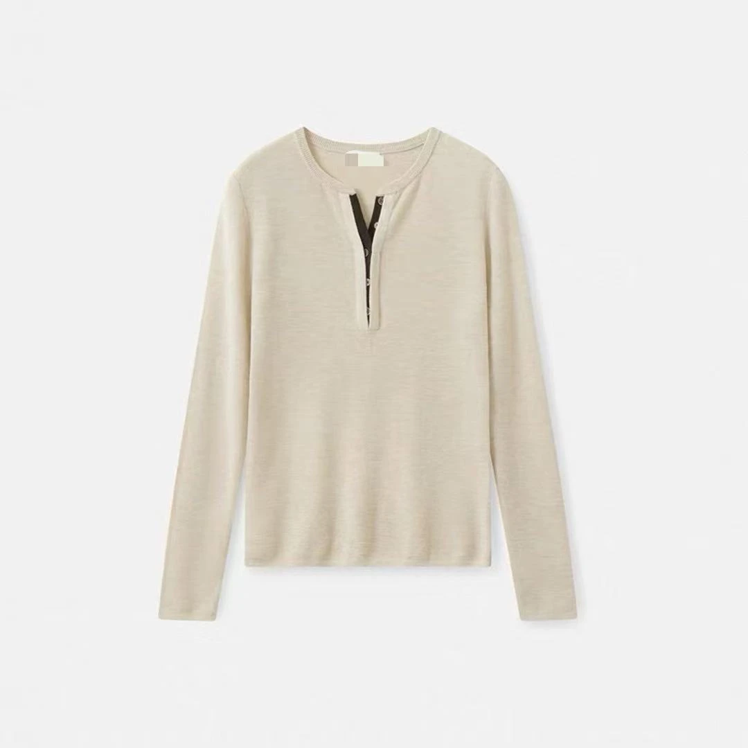 【】简洁松弛假两件针织衫 8331