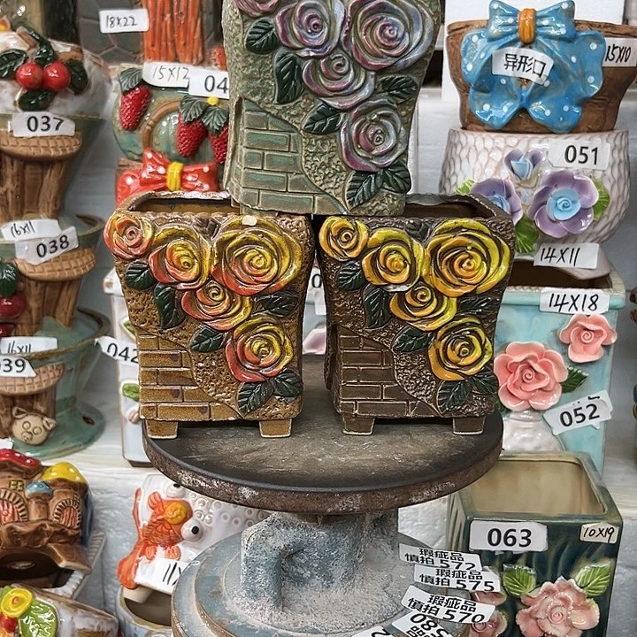 紫砂花盆粗陶材质多肉花盆