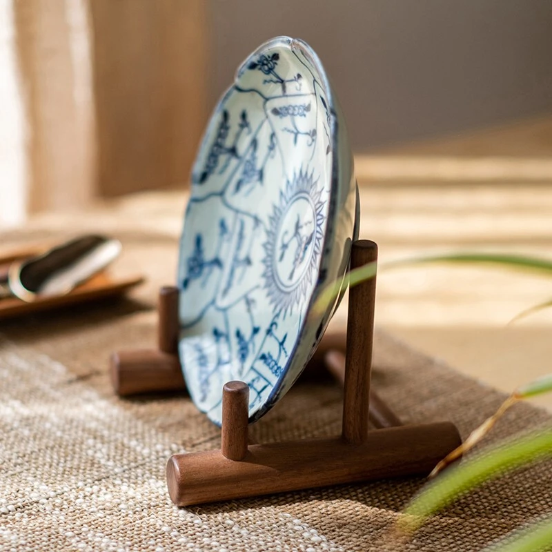 高端实木茶饼展示托架工艺盘陈列架简约收纳支架摆放普洱白茶架子