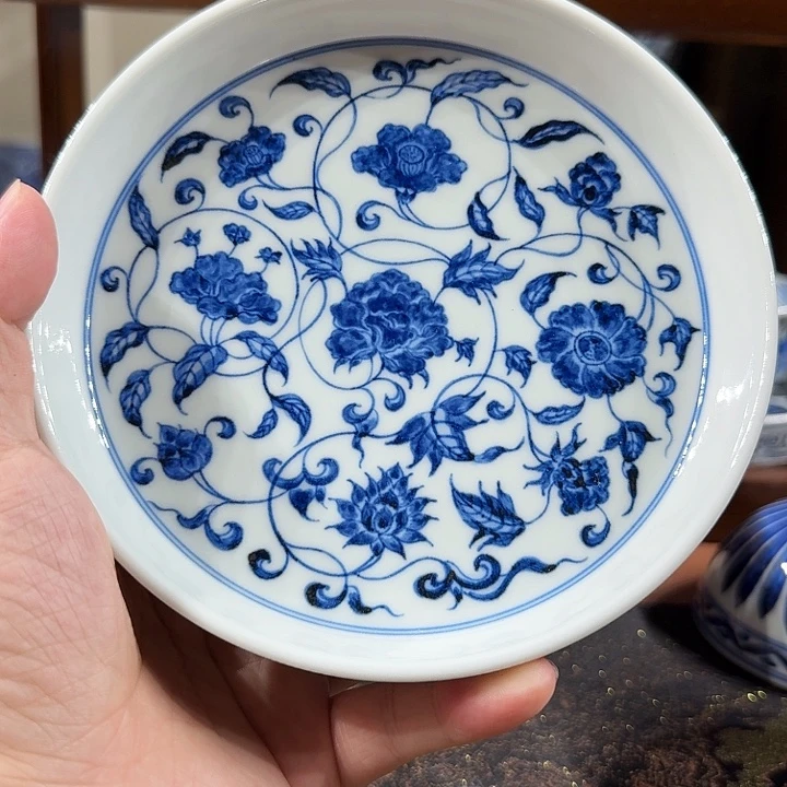 边***缘摆件宇泽堂缠枝莲壶承