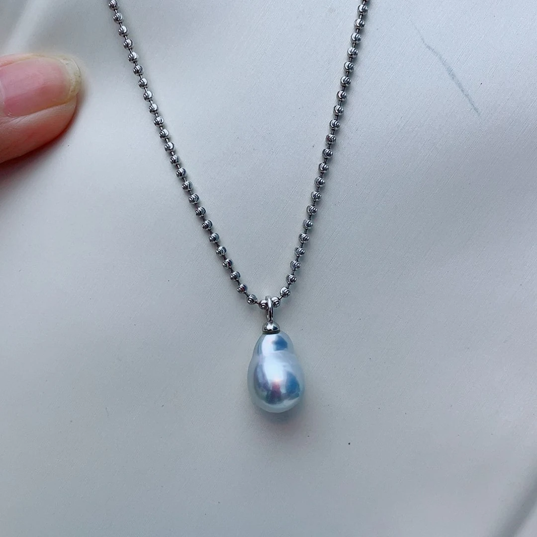 海水珍珠银S925镶嵌颈饰w26