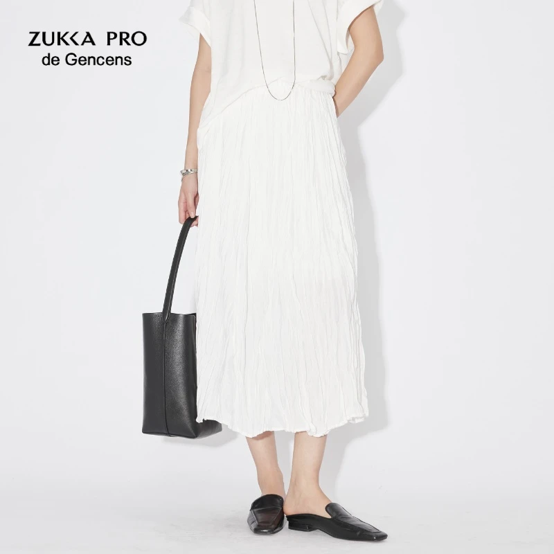 ZUKKA PRO夏季新品中长款褶皱大摆裙