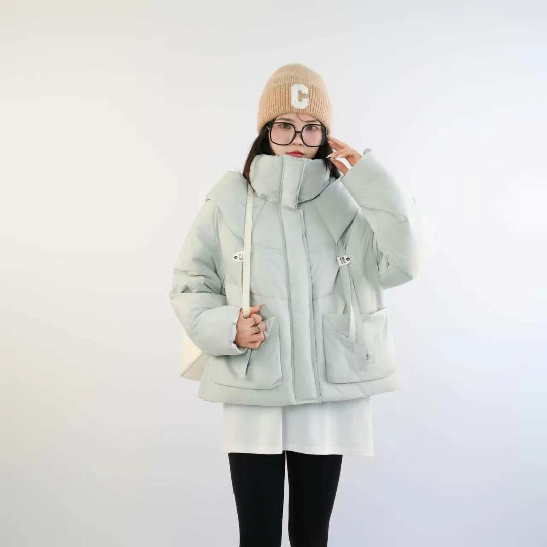 女装连帽拒污短款欧美风秋冬冬季羽绒服时尚女款