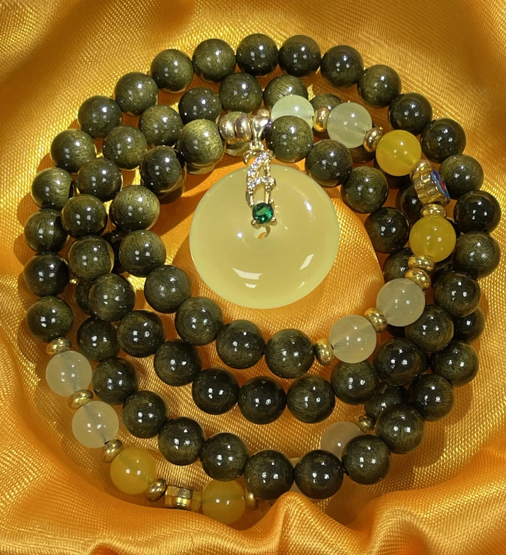 XY078 绿色多圈夜光精品手串(无礼盒）