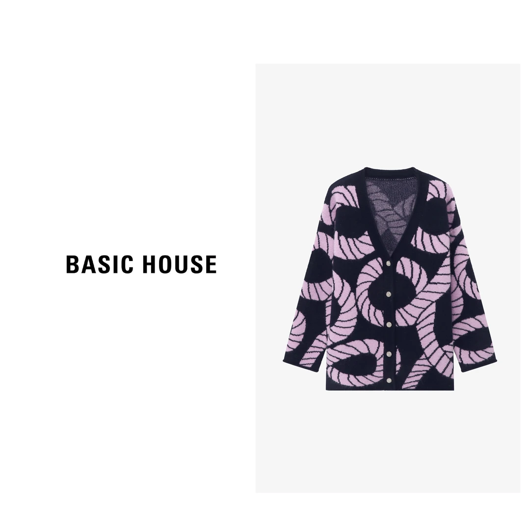 Basic House/百家好时尚百搭休闲女士宽松毛衣-B06245C3492