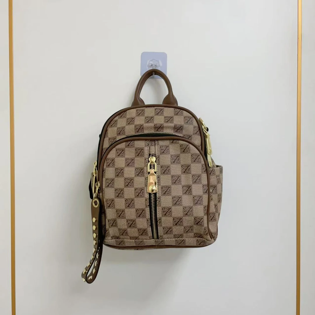 3081#啡色【尺寸：长-宽-高-】新款时尚百搭女士背包双肩包