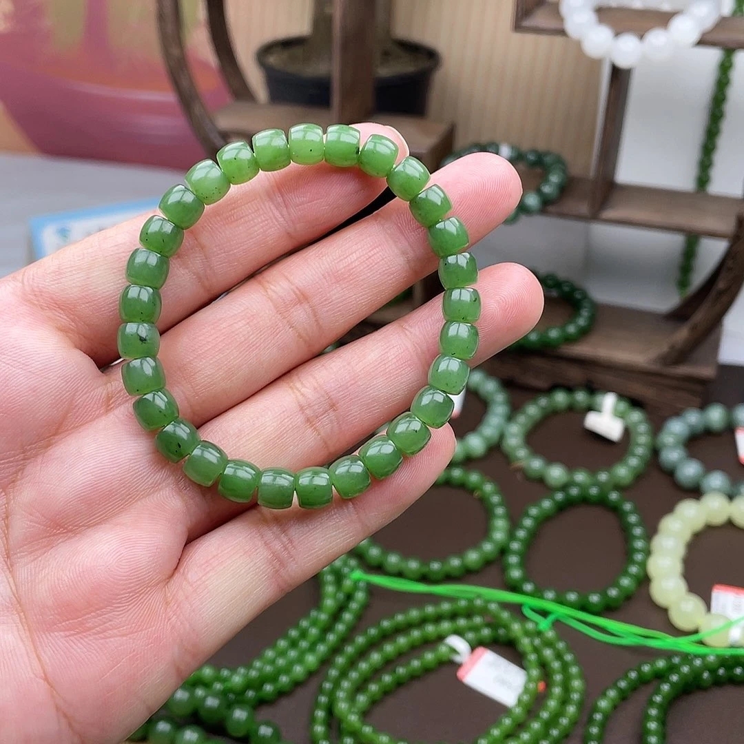 和田玉未镶嵌手链直切卡7